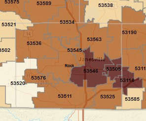 Janesville Wisconsin radon map