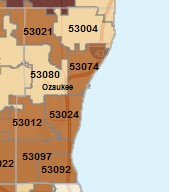 Ozaukee County radon map